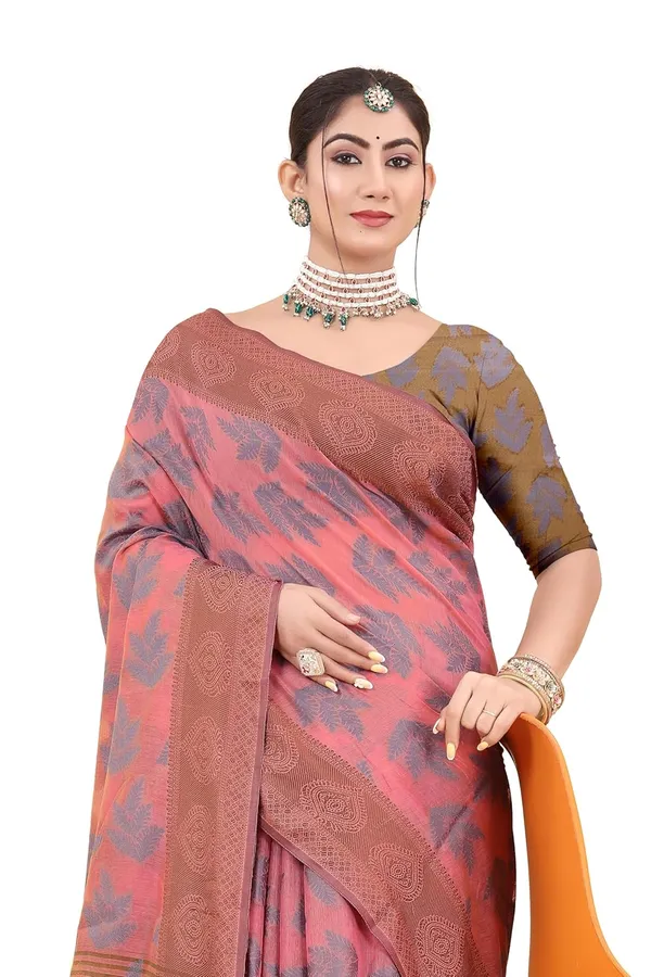 Pink_Cotton_Kanjivaram_Cotton_Silk_Saree_For_Women