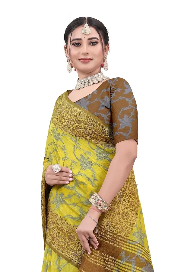 Yellow_Cotton_Kanjivaram_Cotton_Saree_For_Women