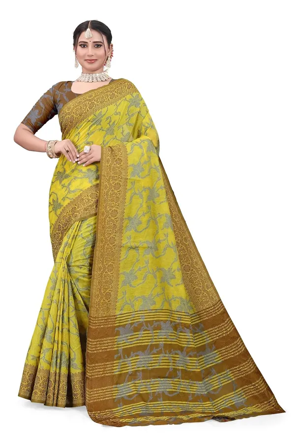 Yellow_Cotton_Kanjivaram_Cotton_Saree_For_Women