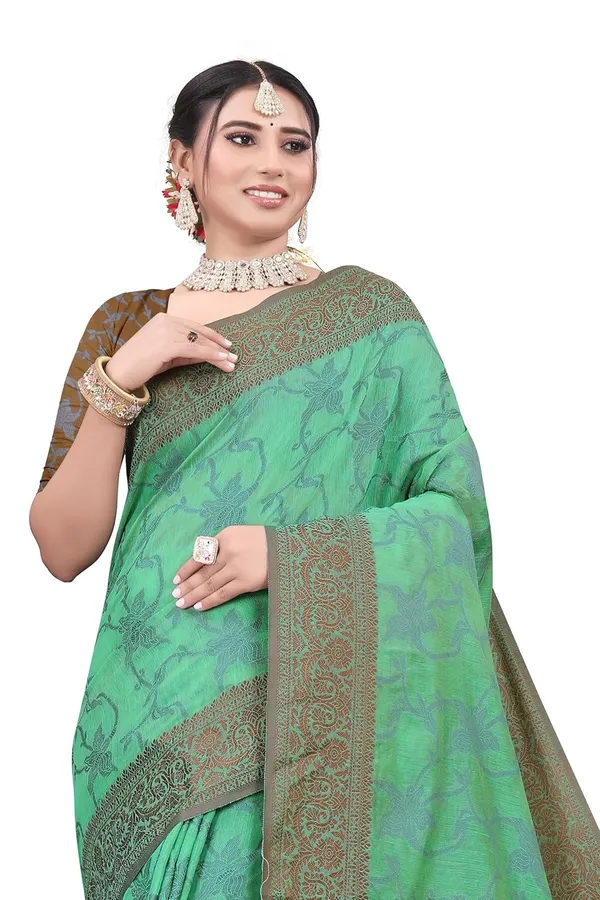 Green_Cotton_Kanjivaram_Cotton_Saree_For_Women