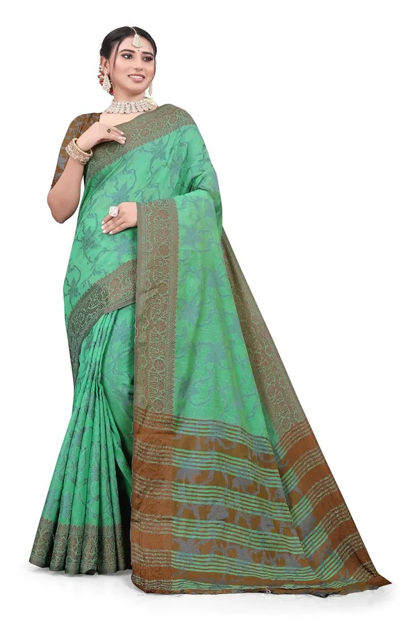 Green_Cotton_Kanjivaram_Cotton_Saree_For_Women