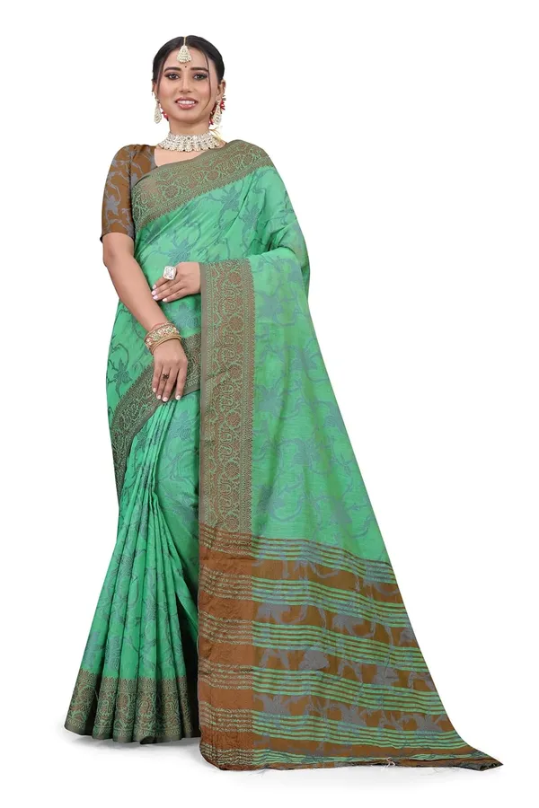 Green_Cotton_Kanjivaram_Cotton_Saree_For_Women