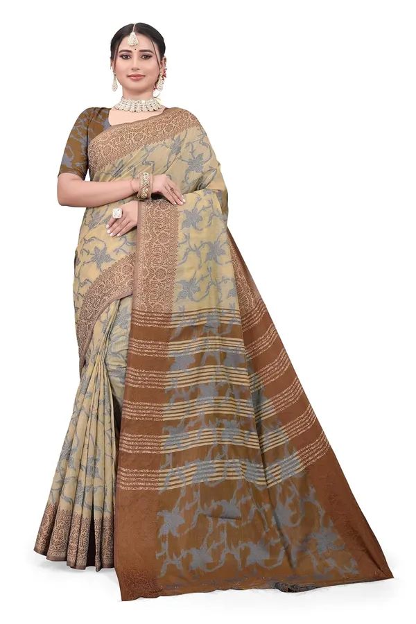 Brown_Cotton_Kanjivaram_Cotton_Saree_For_Women