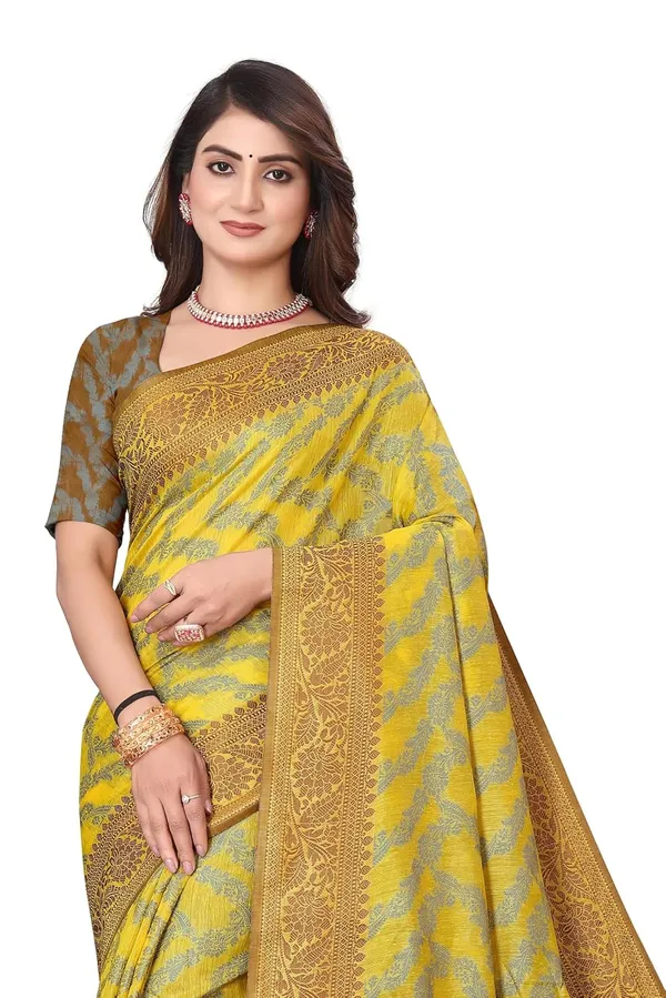 Yellow_Cotton_Kanjivaram_Cotton_Saree_For_Women