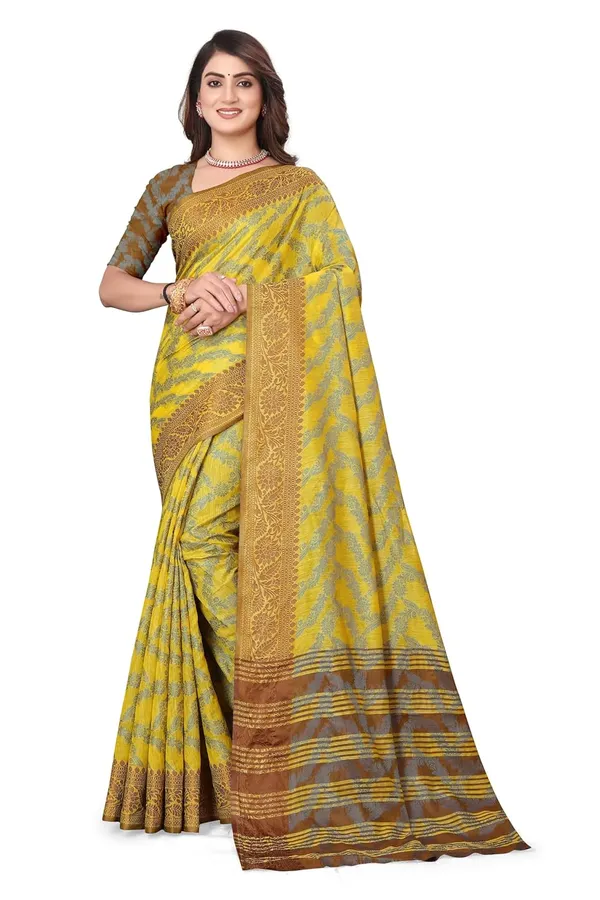 Yellow_Cotton_Kanjivaram_Cotton_Saree_For_Women