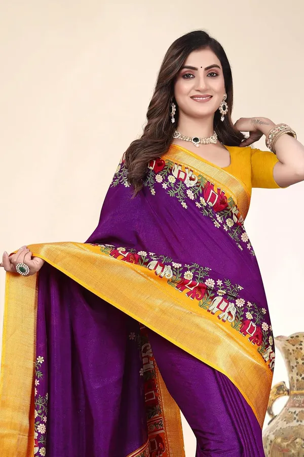 Purple_Cotton_Silk_Blend_Printed_Chiffon_Saree_For_Women