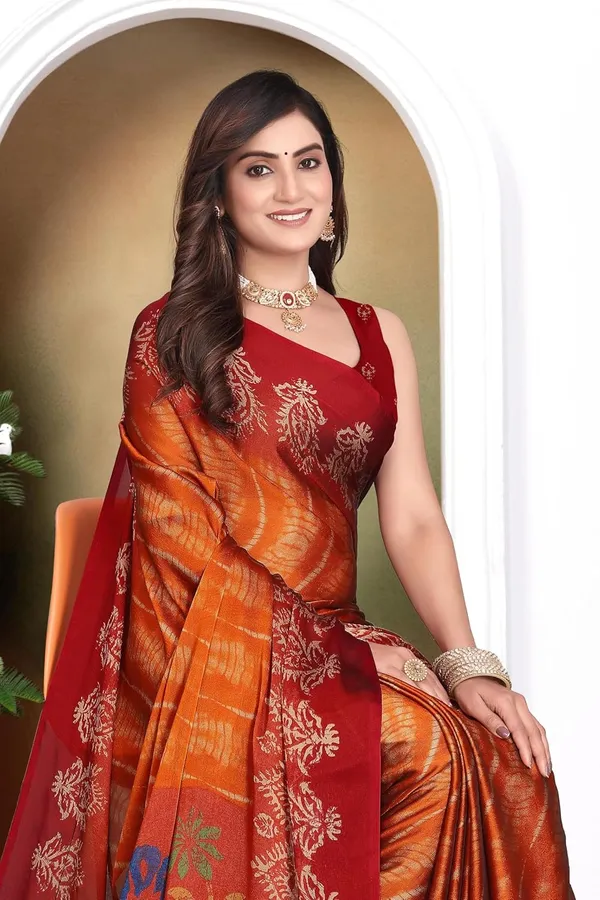 Orange_Chiffon_Georgette_Chiffon_Georgette_Saree_For_Women