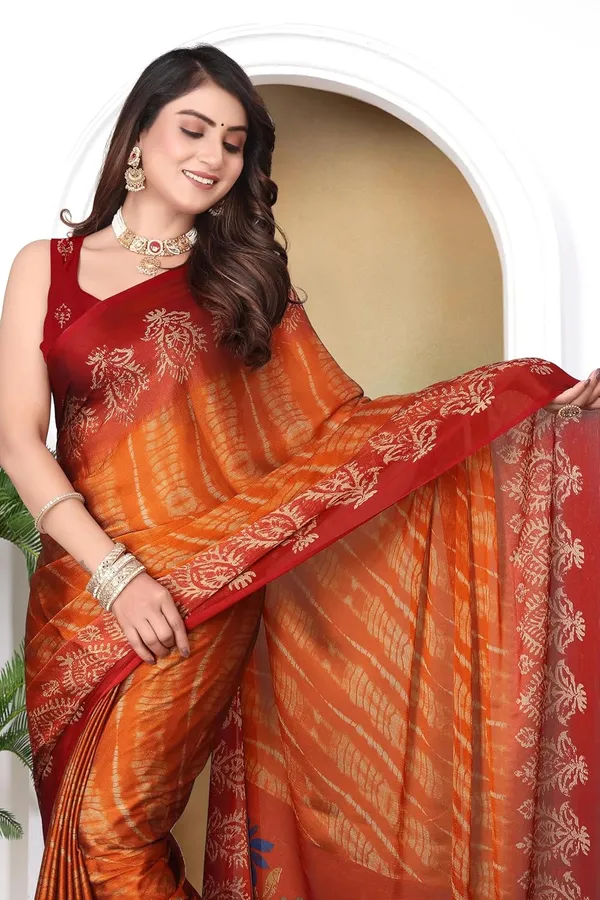 Orange_Chiffon_Georgette_Chiffon_Georgette_Saree_For_Women