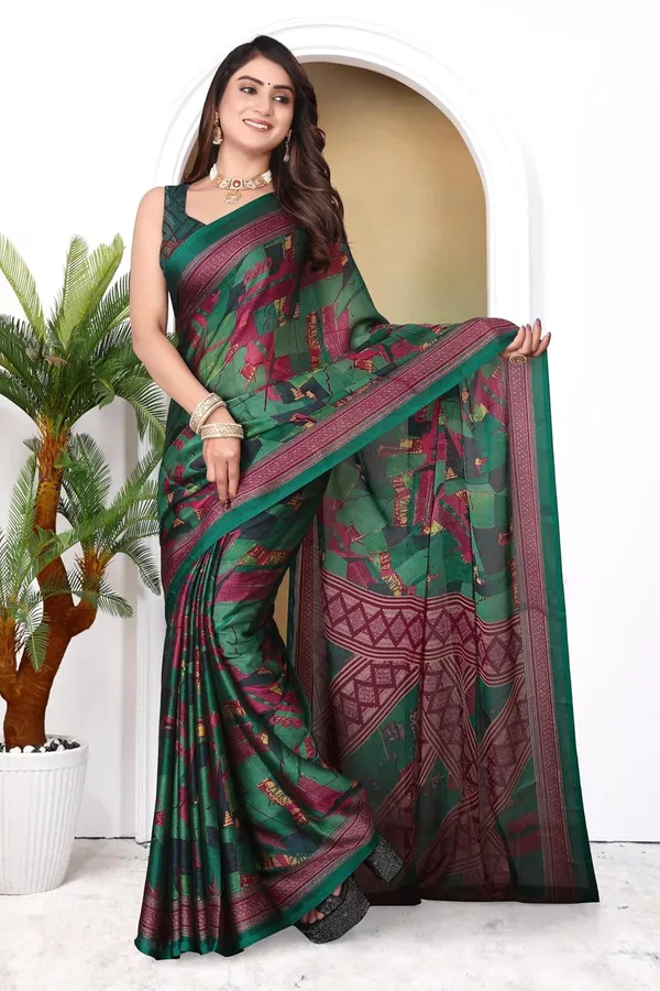 Dark_Green_Chiffon_Georgette_Chiffon_Georgette_Saree_For_Women