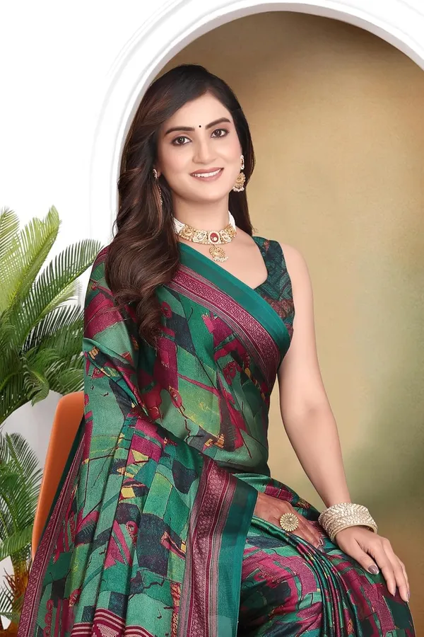 Dark_Green_Chiffon_Georgette_Chiffon_Georgette_Saree_For_Women