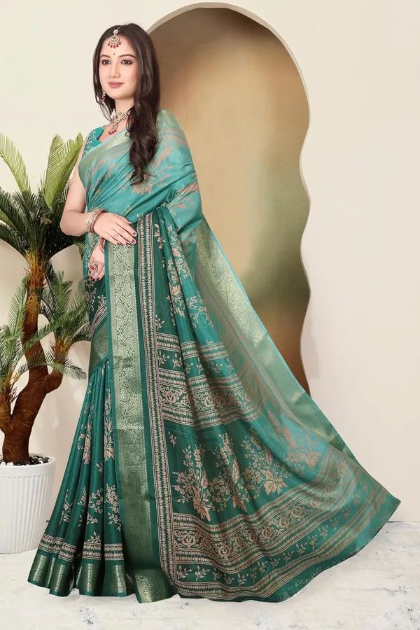Green_Silk_Blend_Printed_Dola_Silk_Saree_For_Women