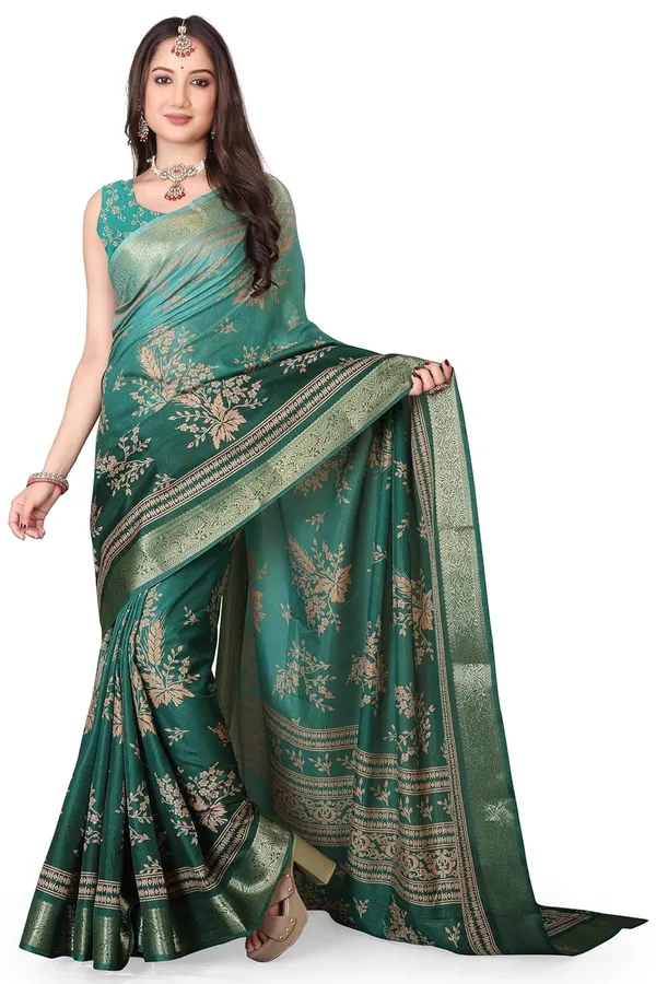 Green_Silk_Blend_Printed_Dola_Silk_Saree_For_Women