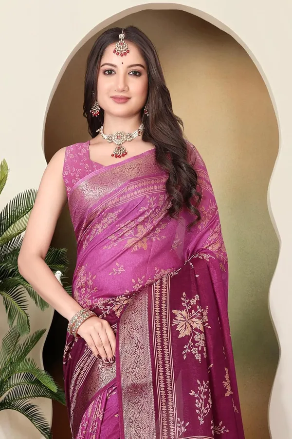 Pink_Silk_Blend_Printed_Dola_Silk_Saree_For_Women