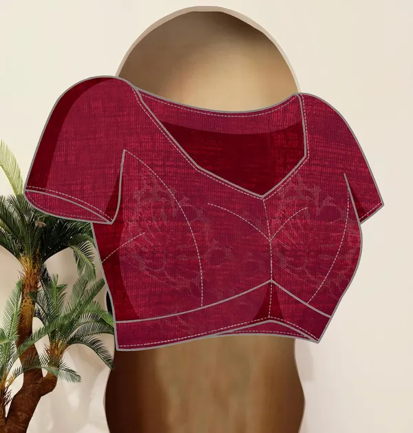 Maroon_Chiffon_Georgette_Pochampally_Cotton_Saree_For_Women