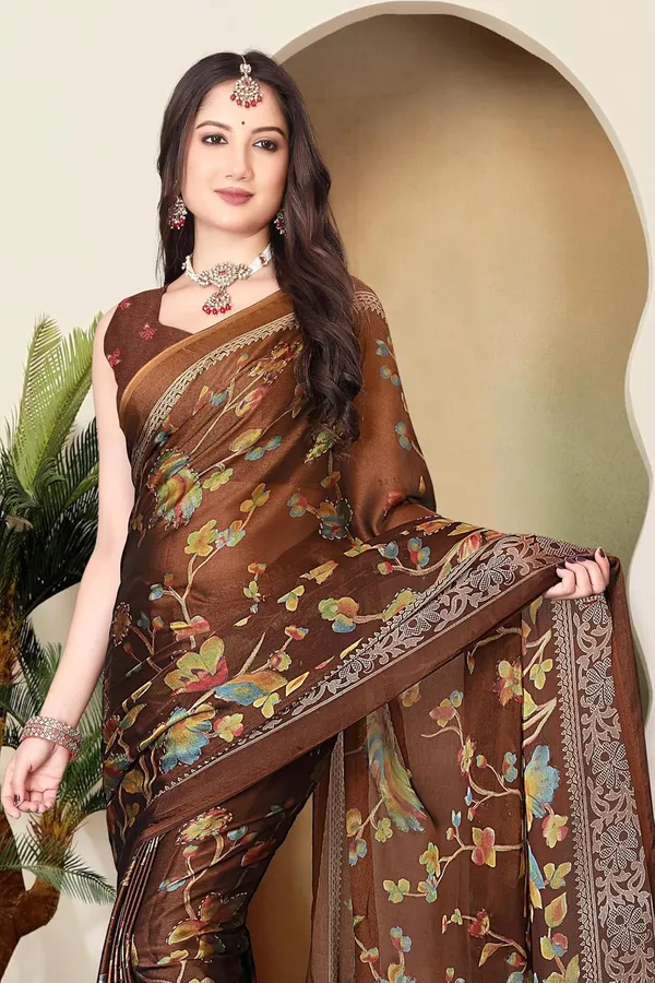 Brown_Chiffon_Zari_Chiffon_Saree_For_Women