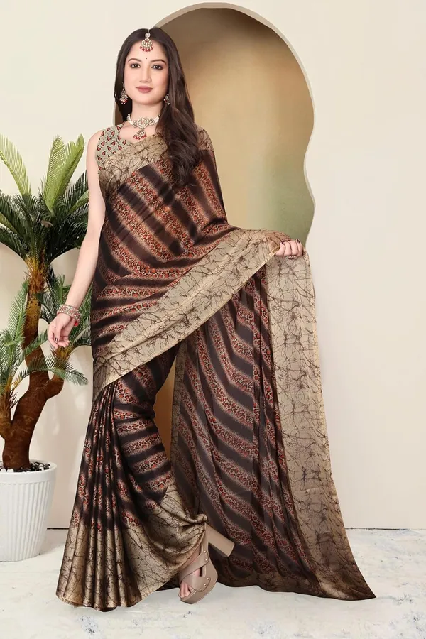 Brown_Chiffon_Georgette_Chiffon_Georgette_Saree_For_Women