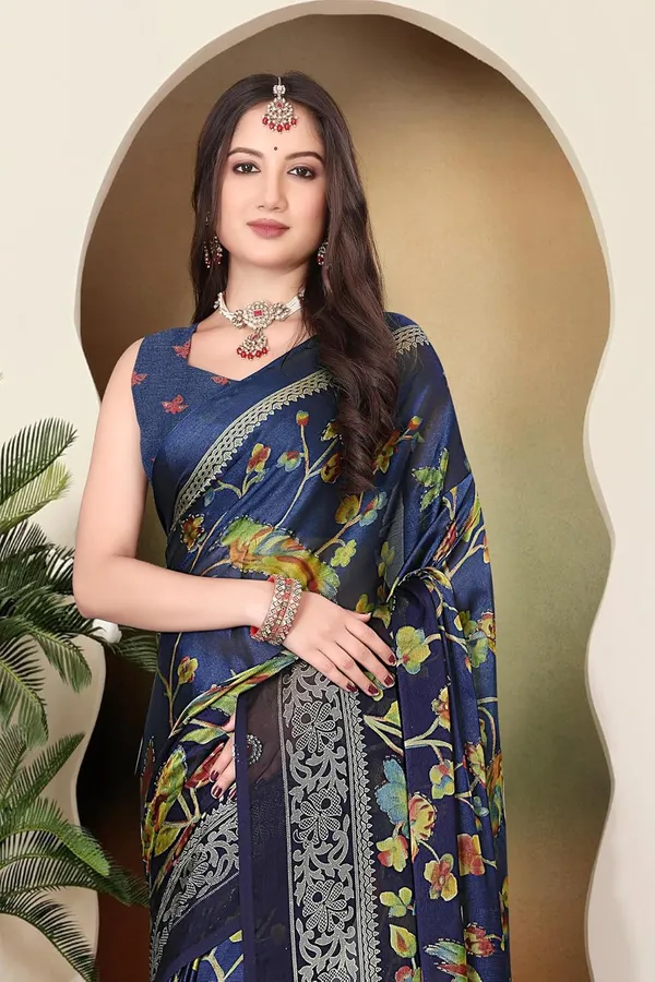 Navy_Blue_Chiffon_Zari_Chiffon_Saree_For_Women
