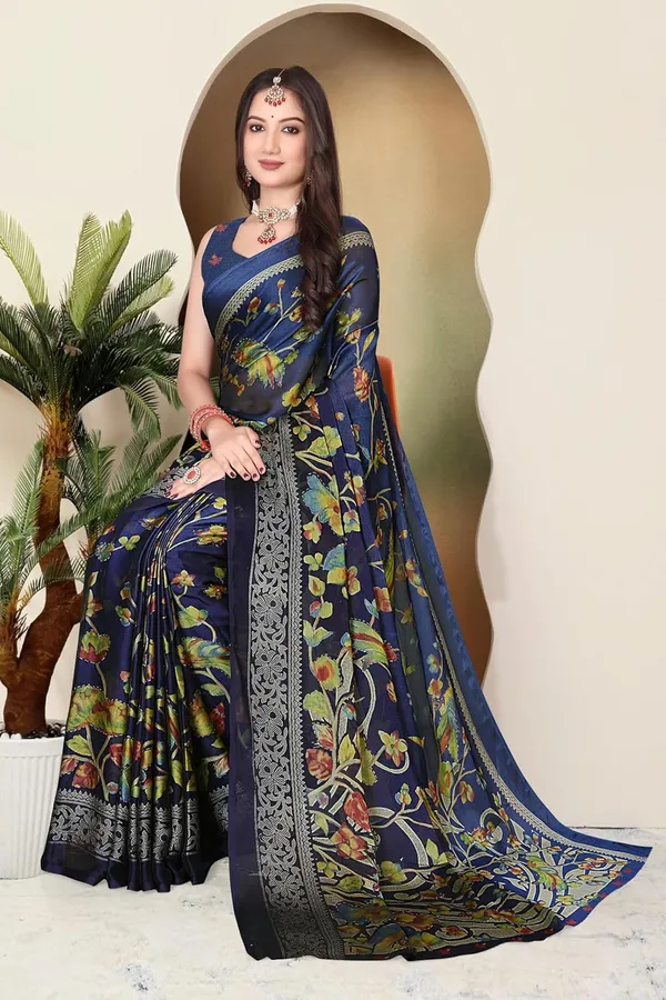 Navy_Blue_Chiffon_Zari_Chiffon_Saree_For_Women
