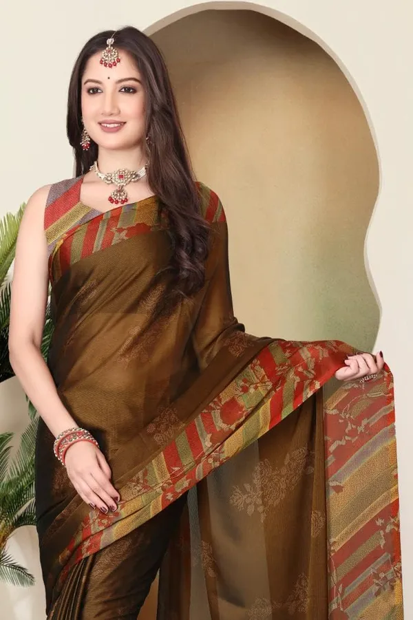 Brown_Chiffon_Printed_Chiffon_Saree_For_Women