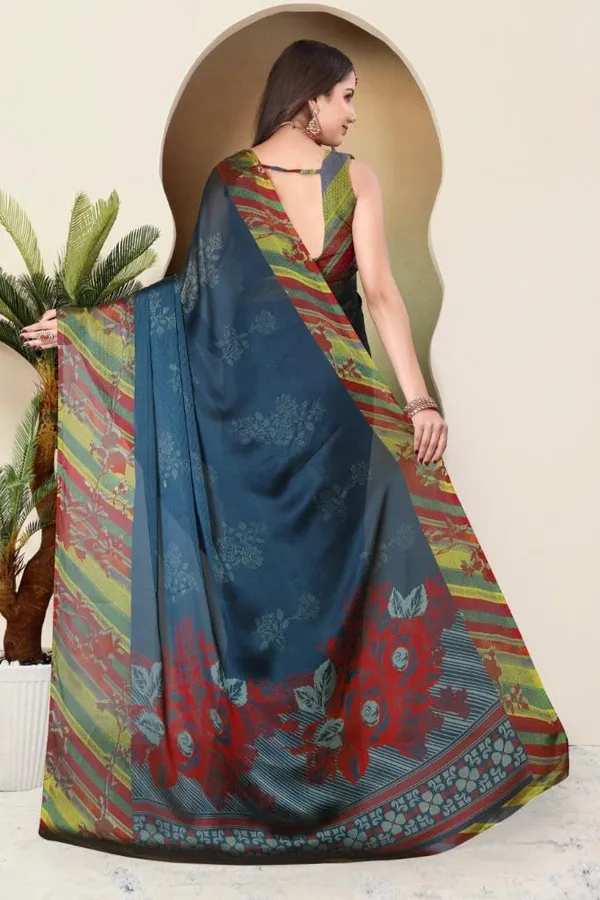 Teal_Blue_Chiffon_Printed_Chiffon_Saree_For_Women