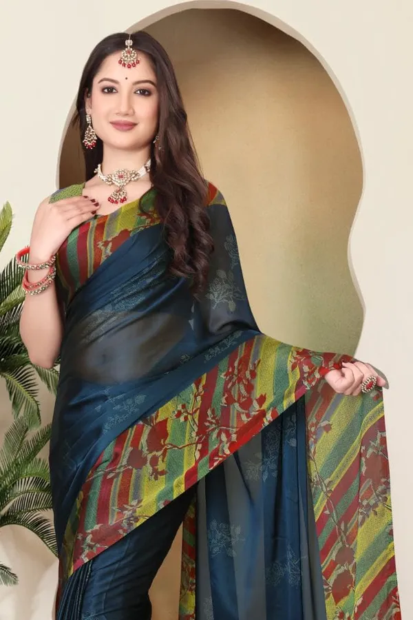 Teal_Blue_Chiffon_Printed_Chiffon_Saree_For_Women