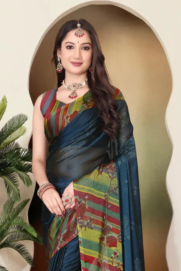 Teal_Blue_Chiffon_Printed_Chiffon_Saree_For_Women