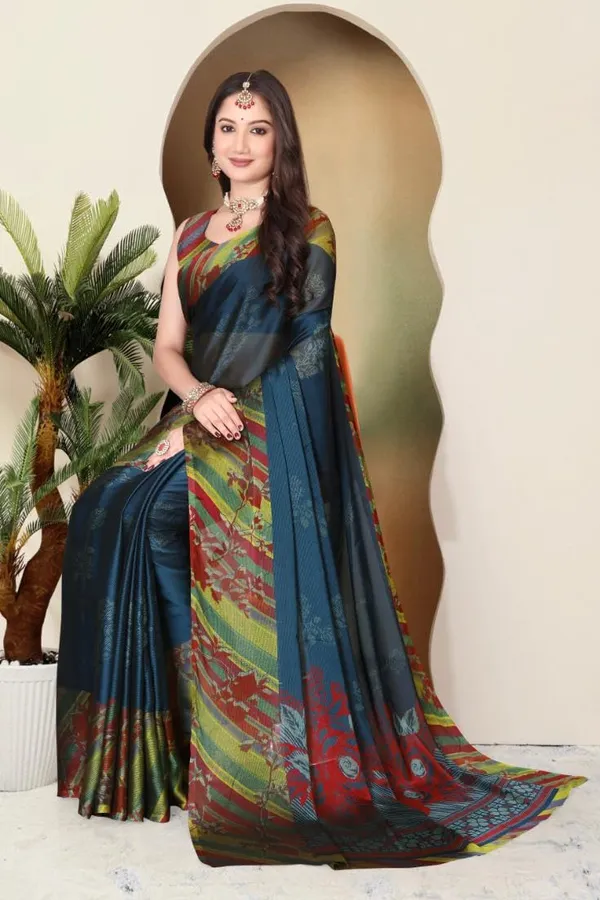 Teal_Blue_Chiffon_Printed_Chiffon_Saree_For_Women