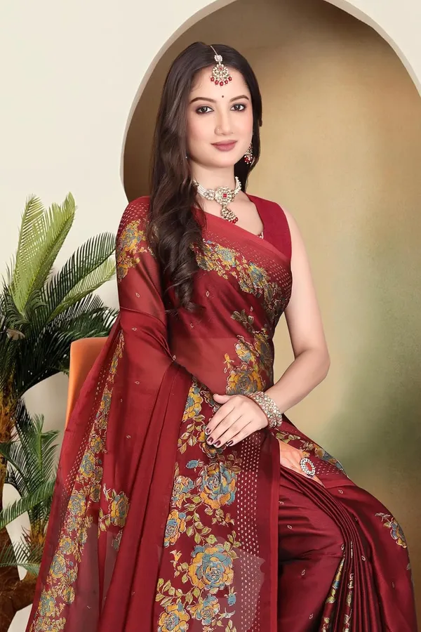Maroon_Chiffon_Zari_Chiffon_Saree_For_Women