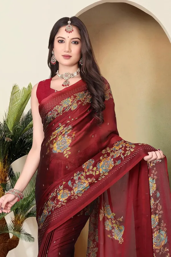 Maroon_Chiffon_Zari_Chiffon_Saree_For_Women