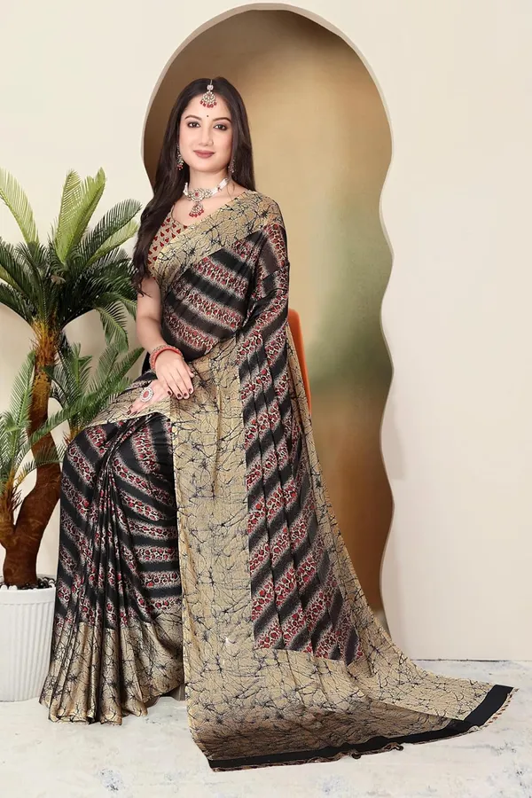 Black_Marble_Georgette_Chiffon_Georgette_Saree_For_Women