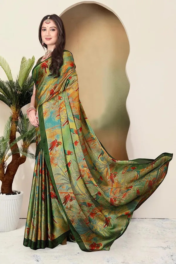 Green_Chiffon_Printed_Chiffon_Saree_For_Women