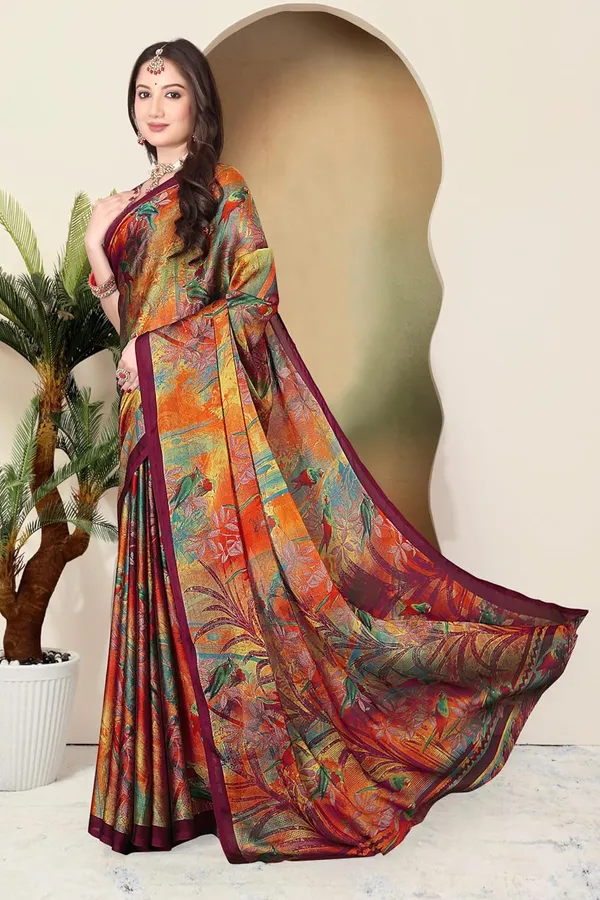 Orange_Chiffon_Printed_Chiffon_Saree_For_Women