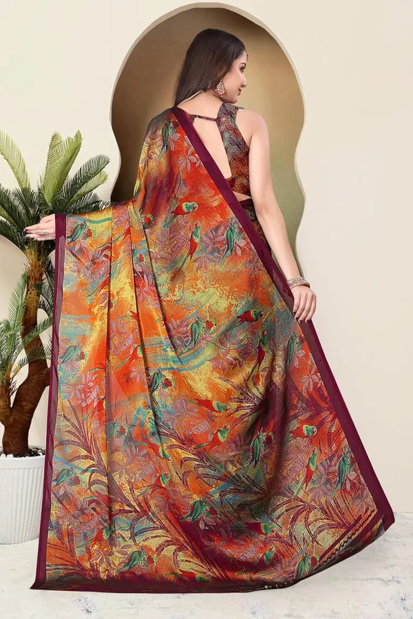 Orange_Chiffon_Printed_Chiffon_Saree_For_Women