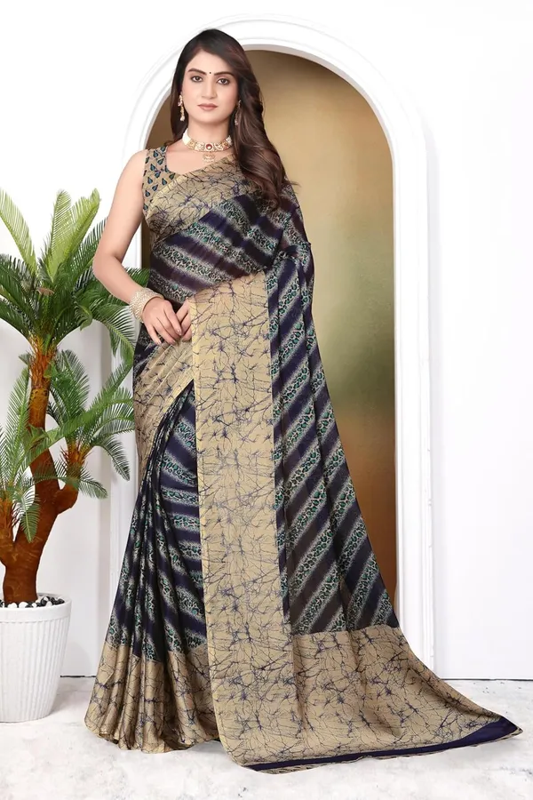 Navy_Marble_Georgette_Chiffon_Georgette_Saree_For_Women
