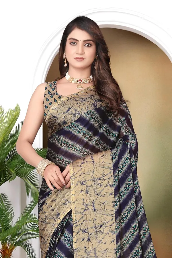 Navy_Marble_Georgette_Chiffon_Georgette_Saree_For_Women