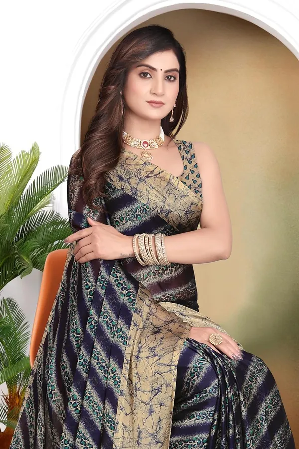 Navy_Marble_Georgette_Chiffon_Georgette_Saree_For_Women