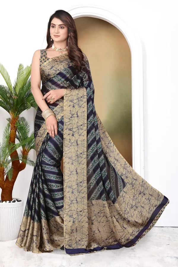 Navy_Marble_Georgette_Chiffon_Georgette_Saree_For_Women