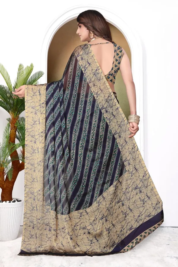 Navy_Marble_Georgette_Chiffon_Georgette_Saree_For_Women