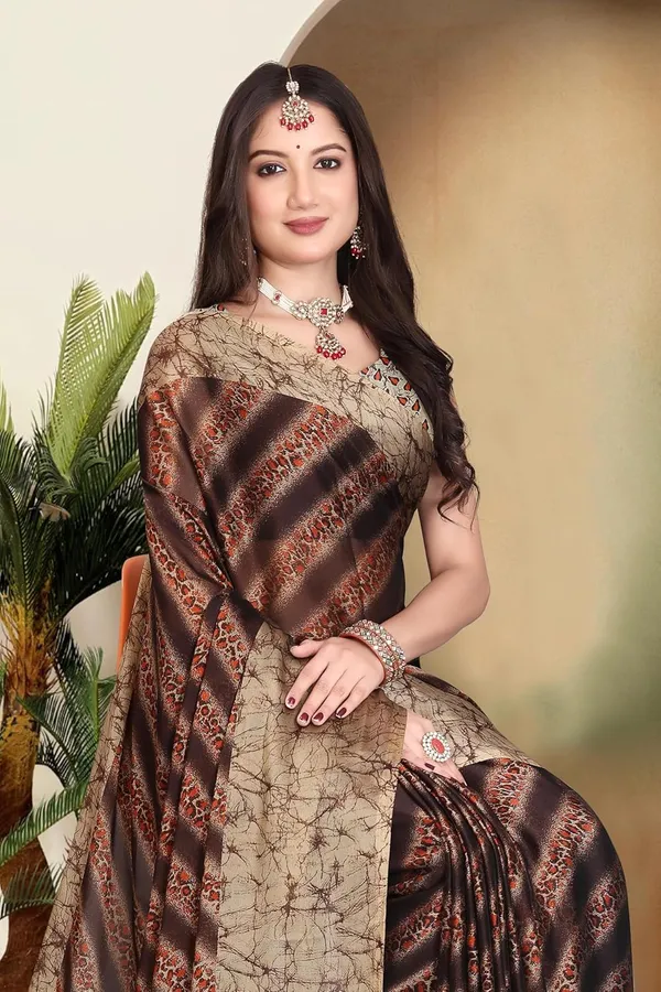 Brown_Marble_Georgette_Chiffon_Georgette_Saree_For_Women