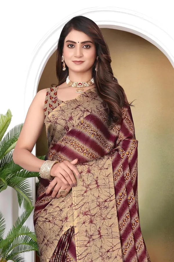 Maroon_Marble_Georgette_Chiffon_Georgette_Saree_For_Women