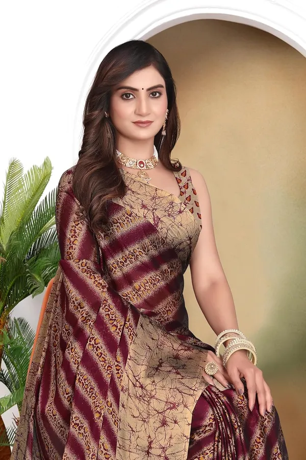 Maroon_Marble_Georgette_Chiffon_Georgette_Saree_For_Women