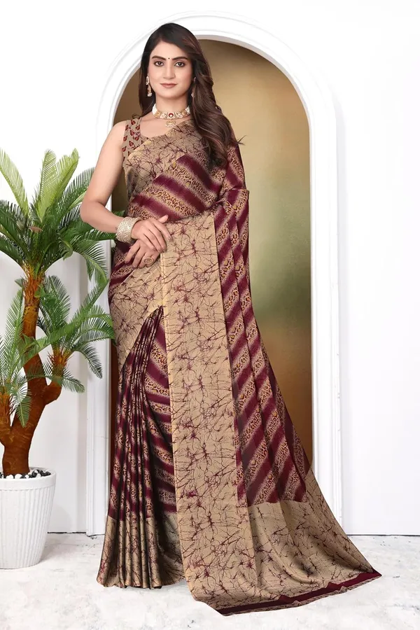 Maroon_Marble_Georgette_Chiffon_Georgette_Saree_For_Women