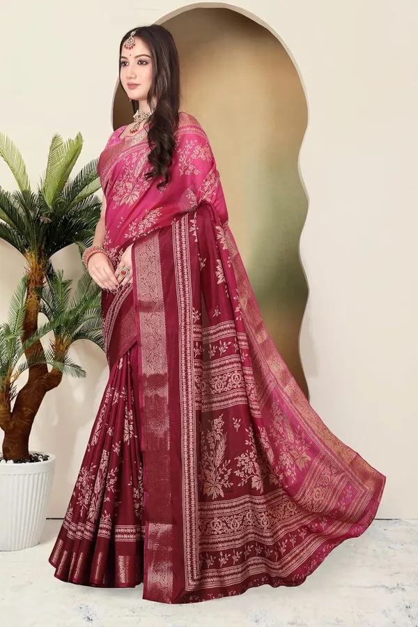 Dark_Pink_Silk_Blend_Bandhani_Dola_Silk_Saree_For_Women