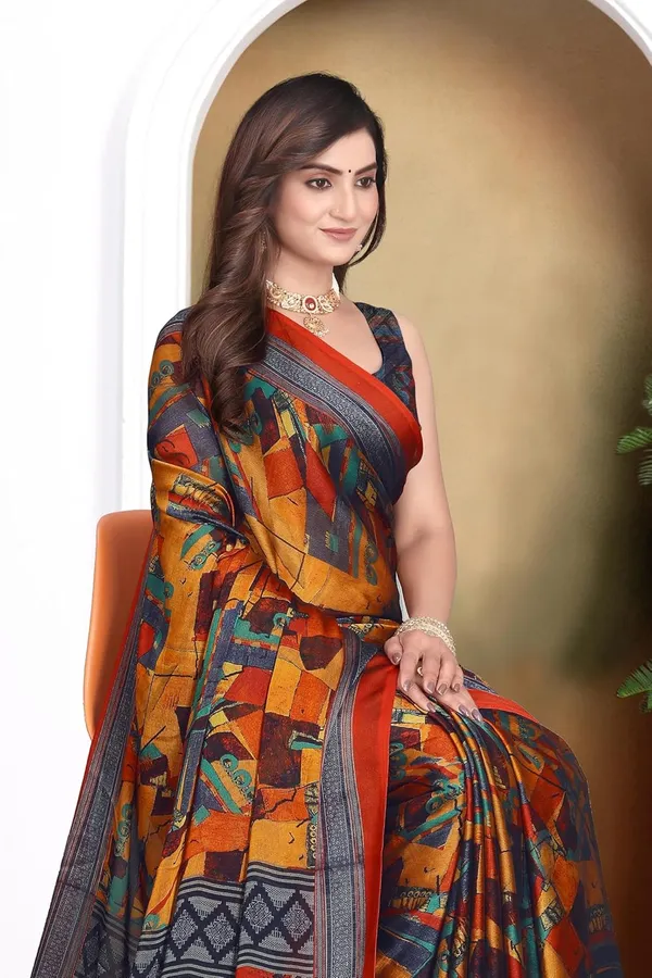 Orange_Georgette_Chiffon_Georgette_Saree_For_Women