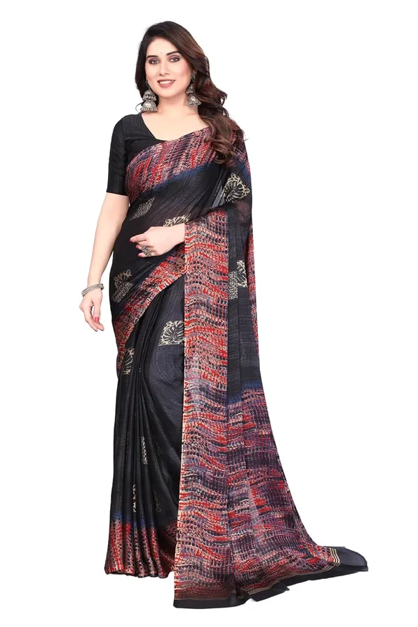 Black_Polyester_Printed_Chiffon_Saree_For_Women