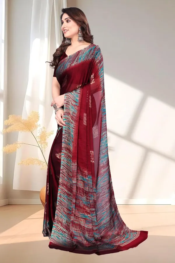 Maroon_Polyester_Printed_Chiffon_Saree_For_Women