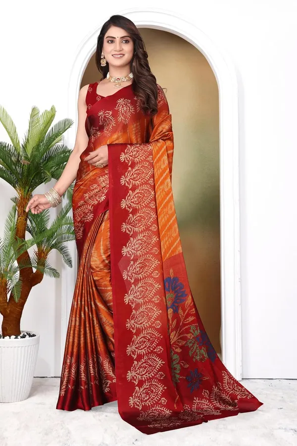 Orange_Georgette_Chiffon_Georgette_Saree_For_Women