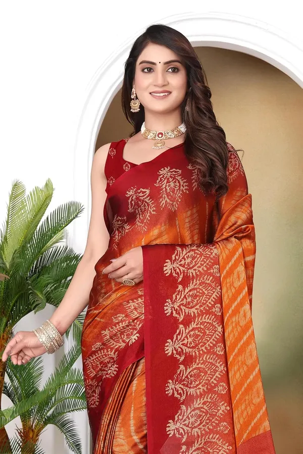Orange_Georgette_Chiffon_Georgette_Saree_For_Women