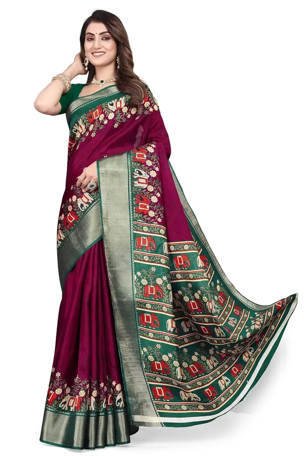 Maroon_Silk_Blend_Bandhani_Dola_Silk_Saree_For_Women