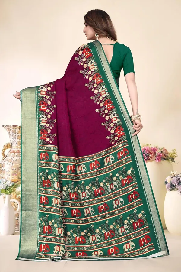 Maroon_Silk_Blend_Bandhani_Dola_Silk_Saree_For_Women